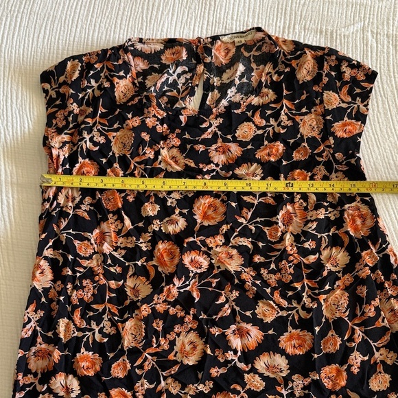 Christian Siriano Floral Blouse in Black and Orange / XS - Picture 4 of 12